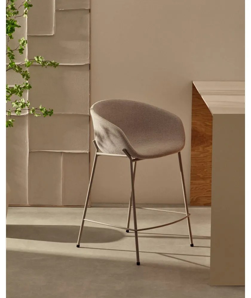 Bézs bárszék (ülésmagasság 65 cm) Yvette – Kave Home
