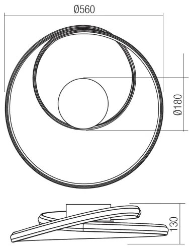 Redo 01-4357 - Fényerőszabályozható LED mennyezeti lámpatest TORSION LED/40W/230V fehér