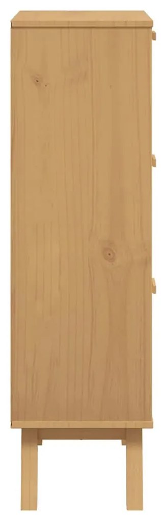 OLDEN barna tömör fenyőfa cipőszekrény 55 x 35 x 120 cm