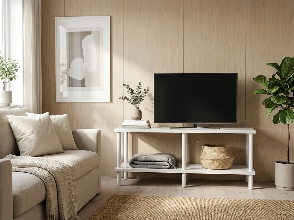 TV asztal SOLE 90 cm, fehér
