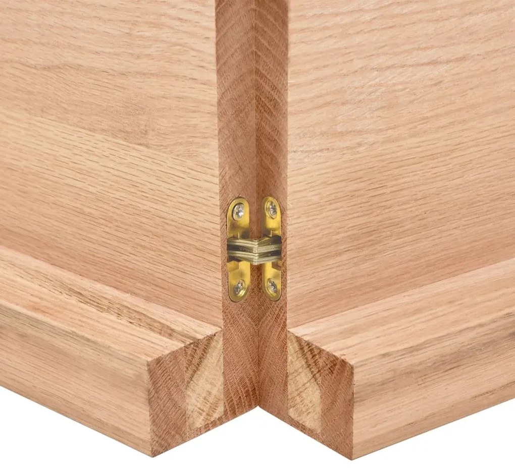 világosbarna kezelt tömör tölgyfa fali polc 120 x 50 x (2-6) cm