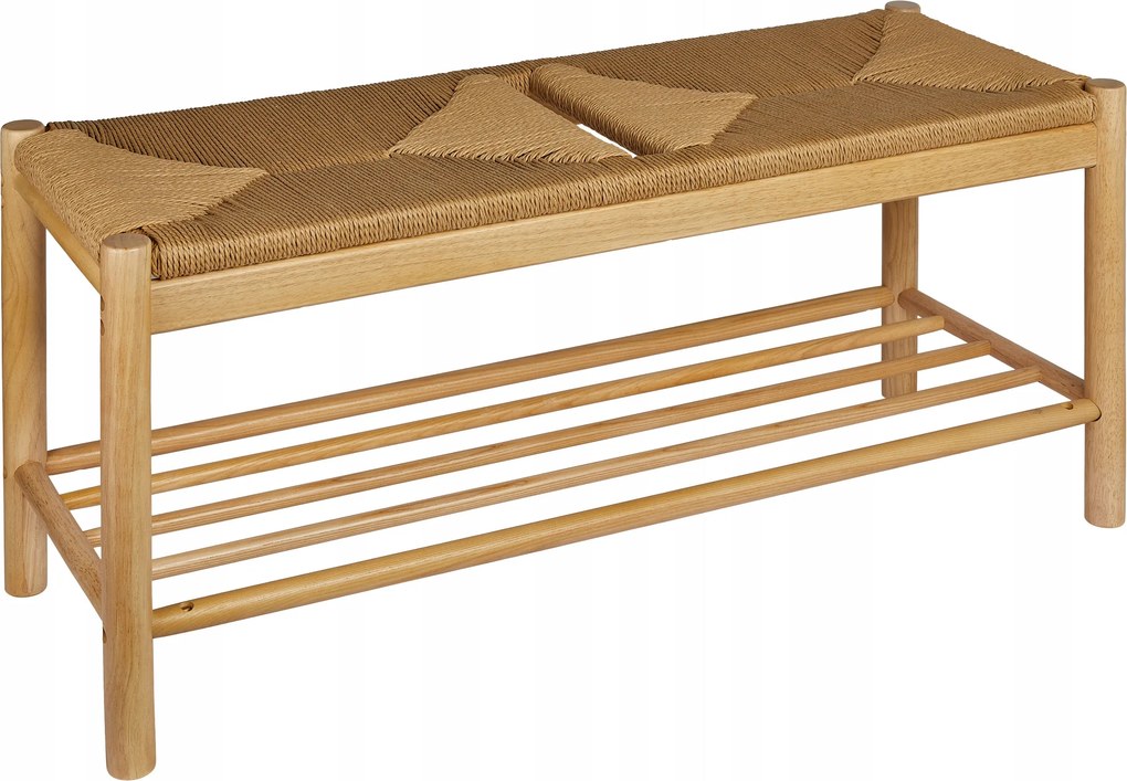 Maesi pad 95x35x45 cm natúr fa cipőtartó polc ülőfelület