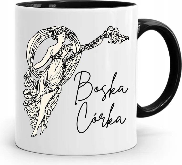 Bögre Fekete Ajándék Lányának Isteni Lánya fényképes nyomattal