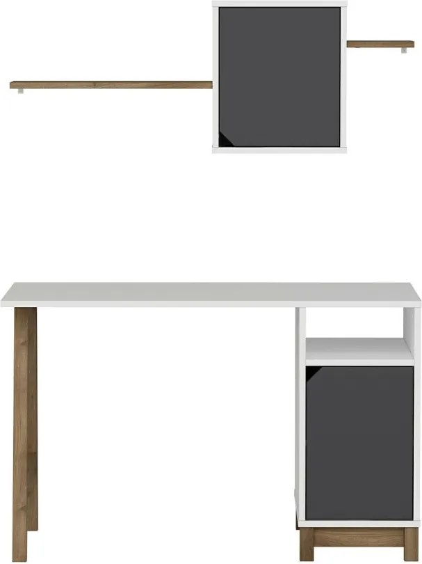 Venaro íróasztal, fehér-dió, 120 cm