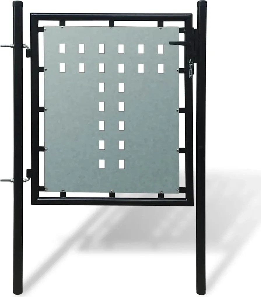 vidaXL fekete, egyszárnyú kerítéskapu 100 x 100 cm