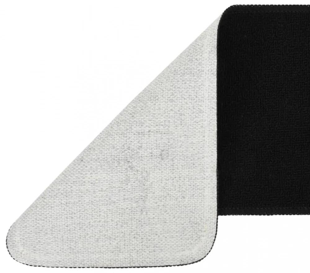 15 db fekete négyszögű csúszásmentes lépcsőszőnyeg 60 x 25 cm