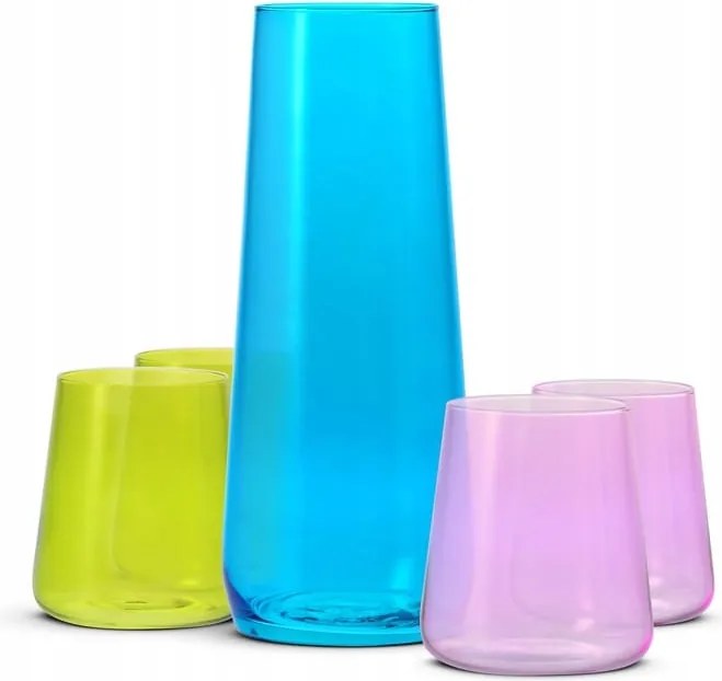 Színes Avant-Garde Deco szett Krosno 4 pohár Italos víztartó