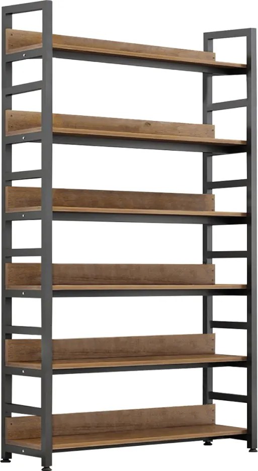 Polcállvány, sötét tölgy/fekete, JANEL TYP 2