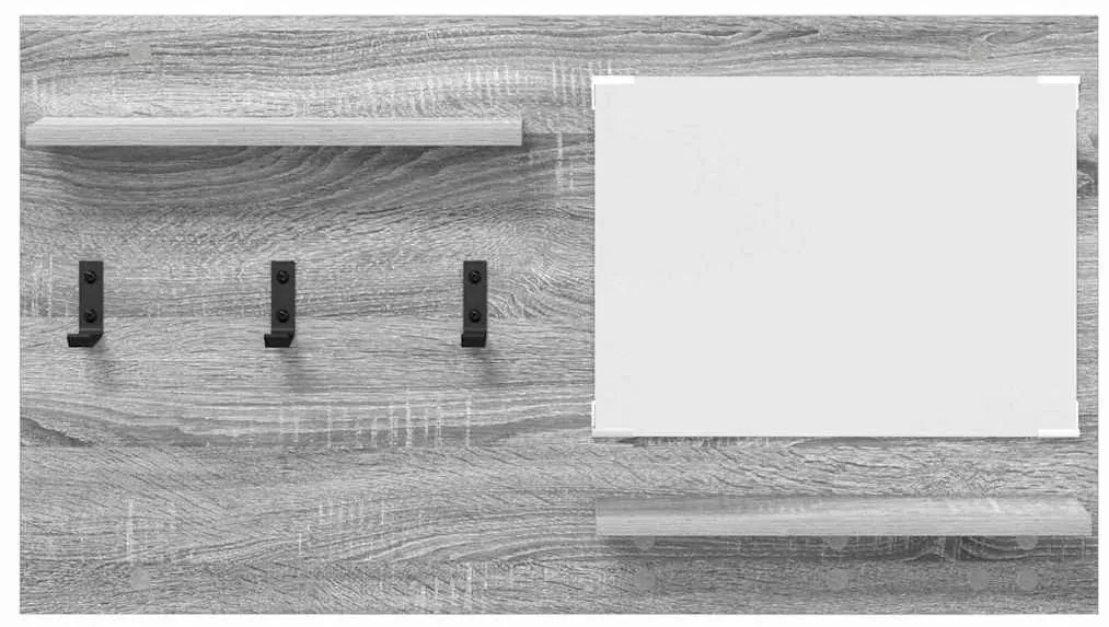 Fali Kabáthorog polcokkal Szürke sonoma 90 x 10 x 50 cm Faanyag