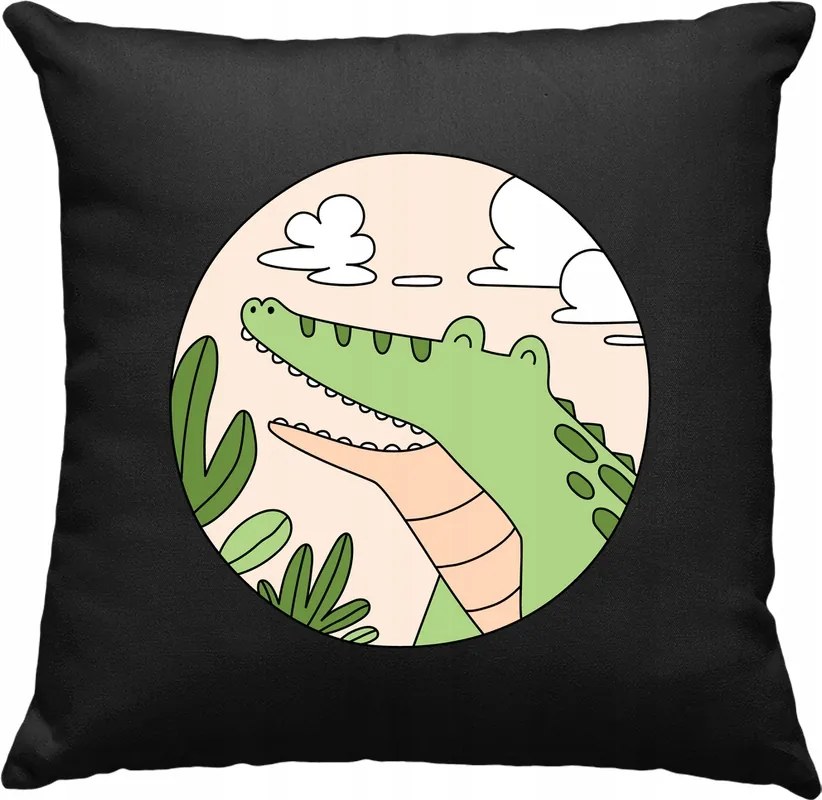 Krokodil párna Gyerek művészet Fekete