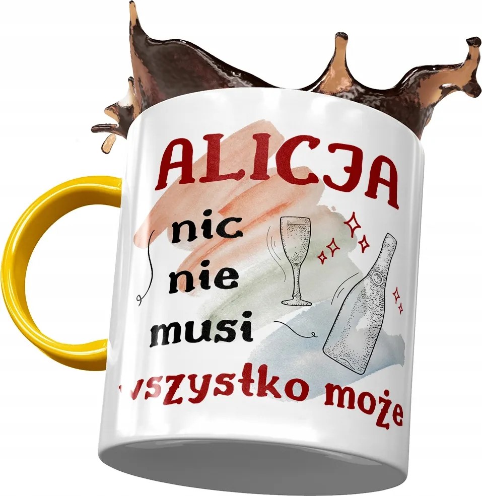 Sárga Bögre Alice Barátnőjének Feleség Barátnőjének Nyomtatott Fotóval