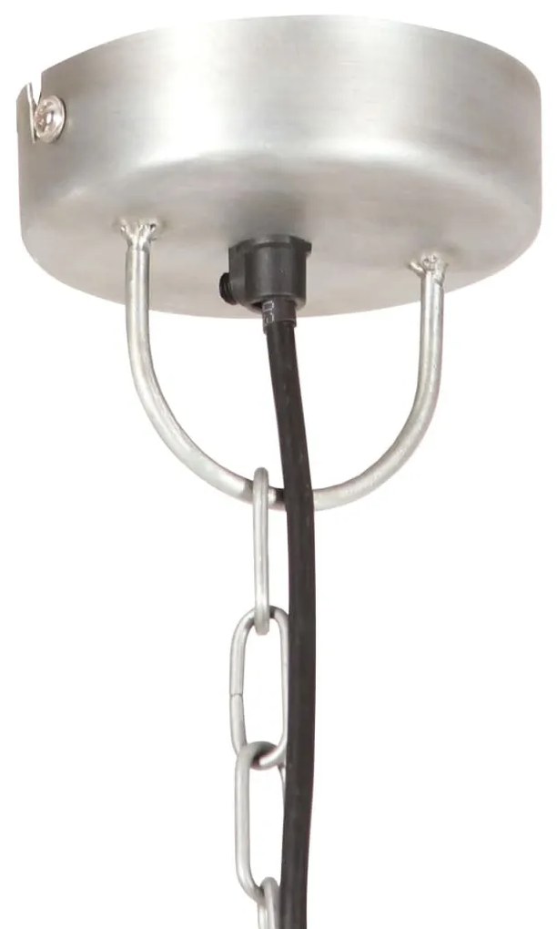 kerek ezüstszínű ipari függőlámpa 25 W 30 cm E27