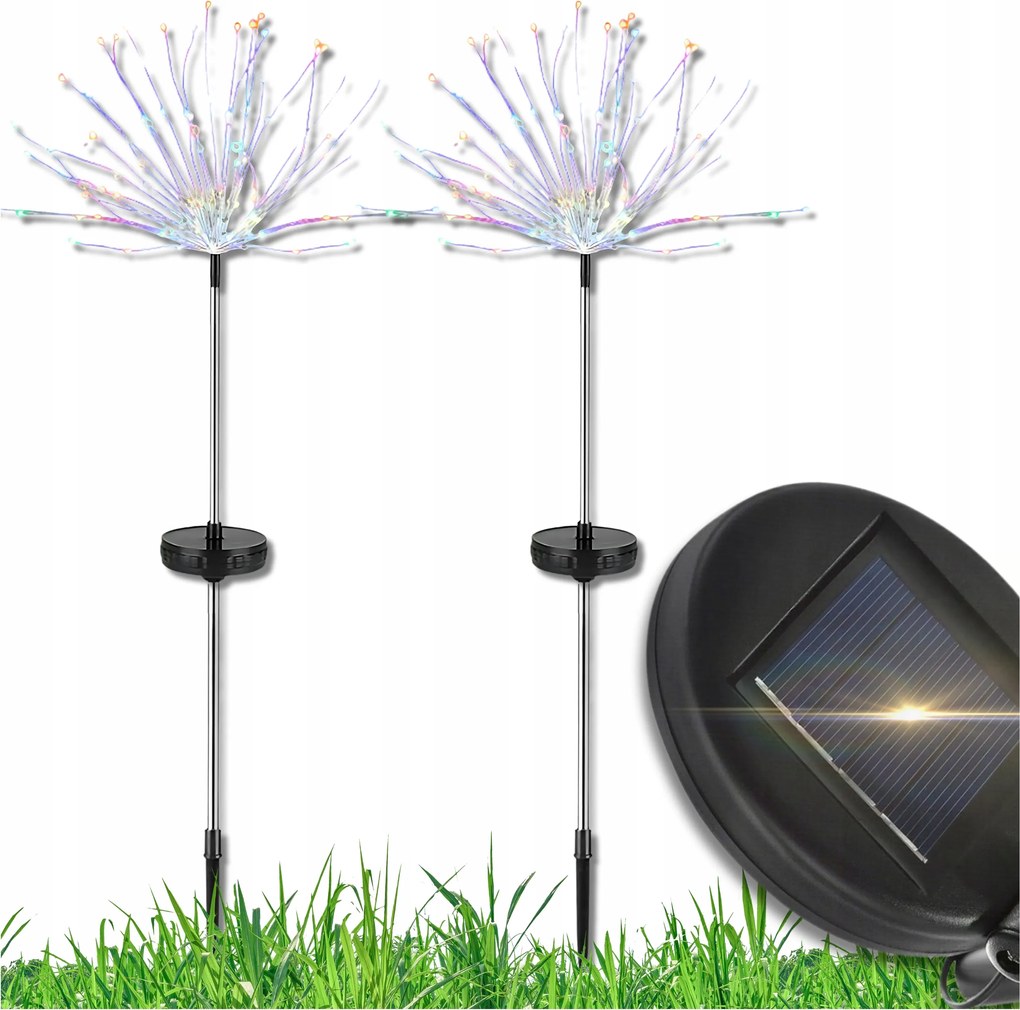 2x Napelemes Pitypang Kerti Led Napelemes Lámpa 72CM Napelemes Fehér