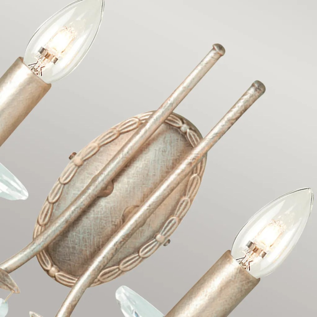 ELSTEAD CRT2-SILVER-GOLD CHRISTINA Kristály Fali Lámpa Patina, Átlátszó E14 IP20