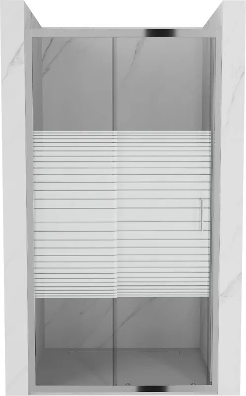 Mexen Apia tolóajtós zuhanykabin 90 cm, csíkos, króm - 845-090-000-01-20