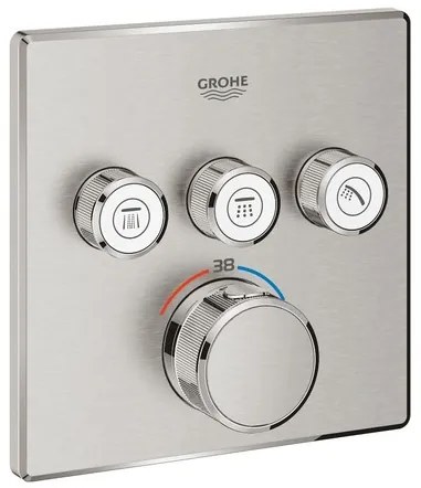 Grohe Grohtherm SmartControl zuhany és fürdő csaptelep vakolat alatti rész nélkül szuperacél 29126dc0 G29126DC0