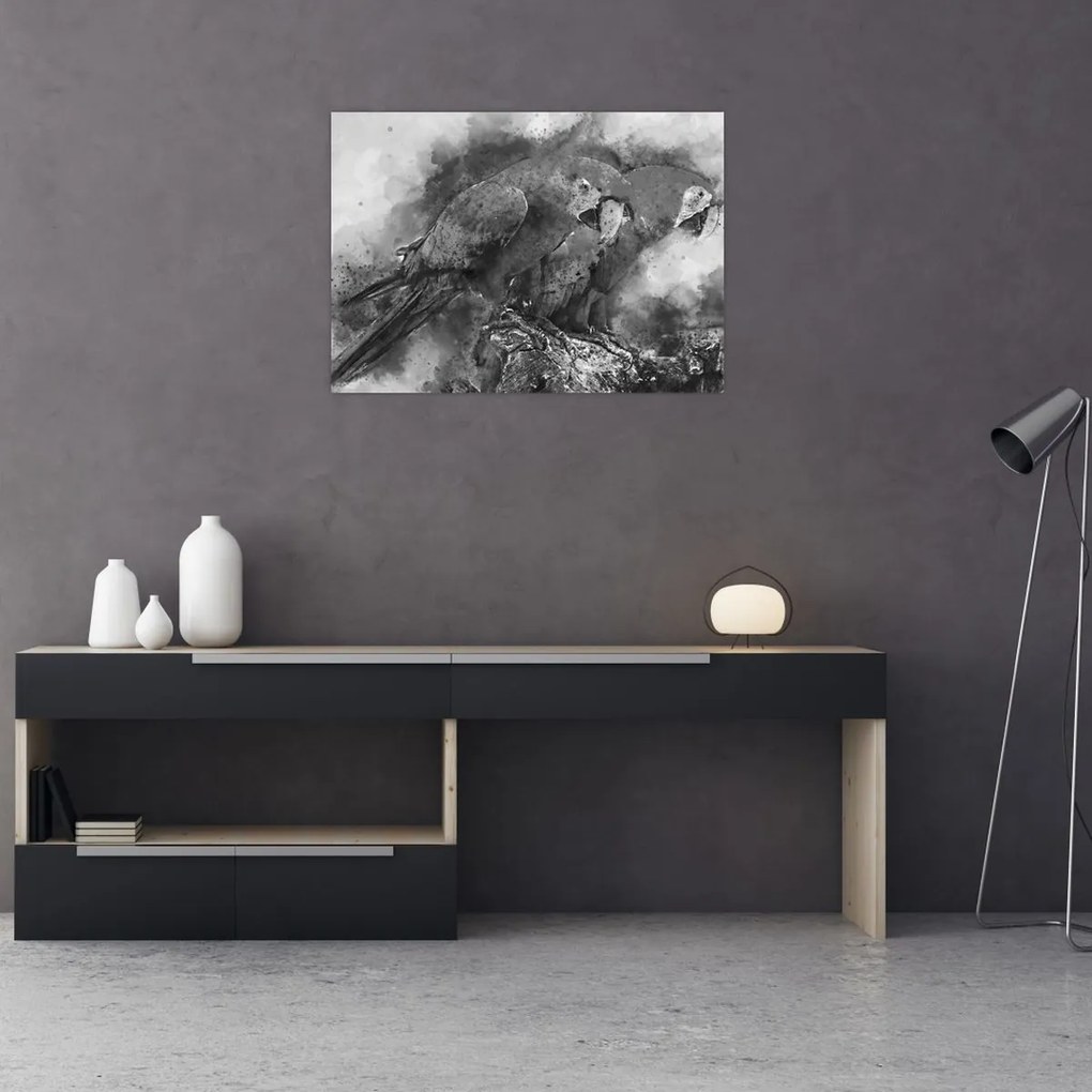 Kép - Akvarell papagájok (70x50 cm)
