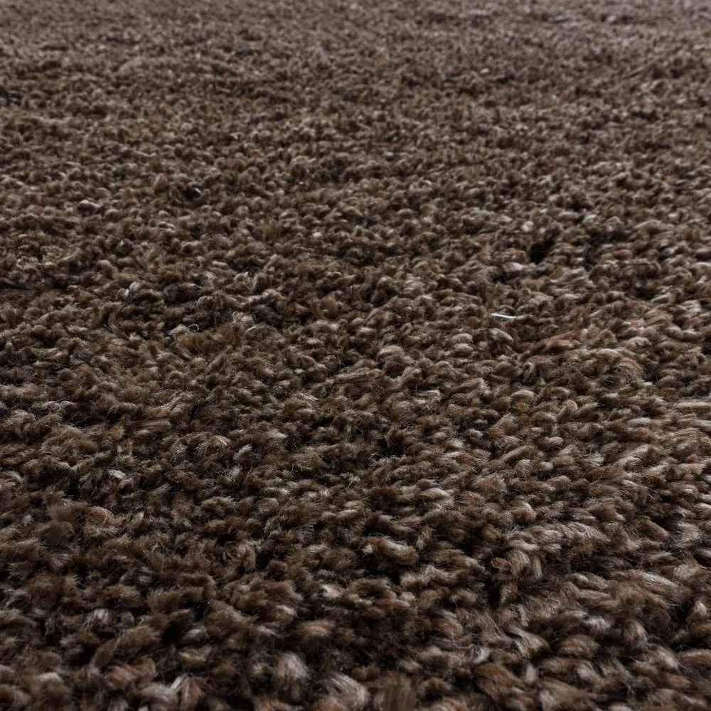 Sötétbarna kerek szőnyeg ø 120 cm Fluffy – Ayyildiz Carpets