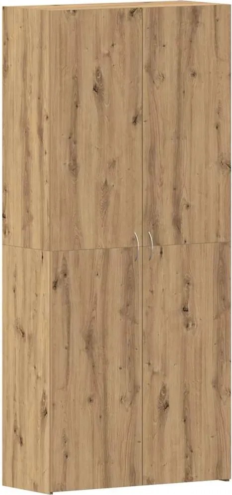 vidaXL Cipőszekrény polcokkal ajtóval Barna 80 x 35.5 x 180 cm Faanyag