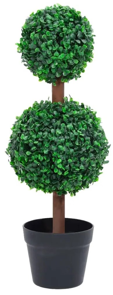 zöld gömbalakú cserepes műpuszpáng 60 cm