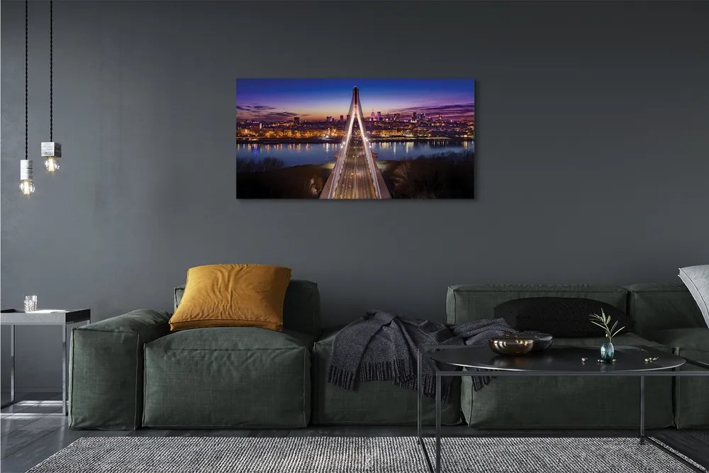 Canvas képek Varsó panoráma folyó híd 100x50 cm