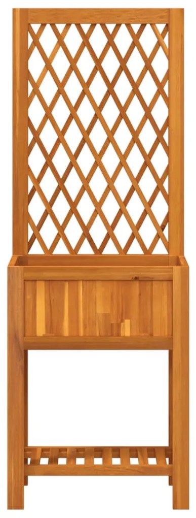 tömör akácfa rácsos ültetőláda polccal 55 x 29,5 x 152 cm