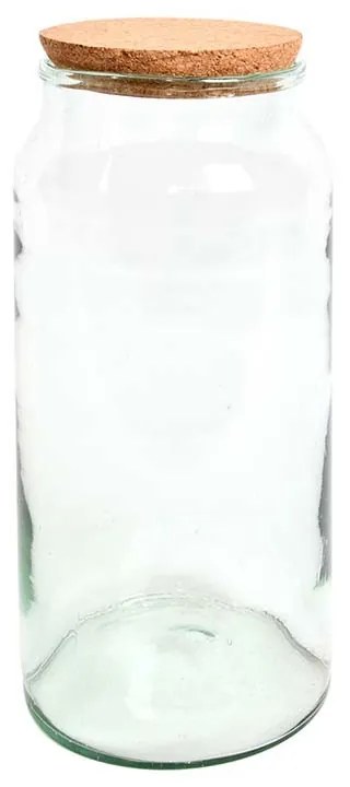 Henger alakú florárium parafa tetővel, 8,3 literes