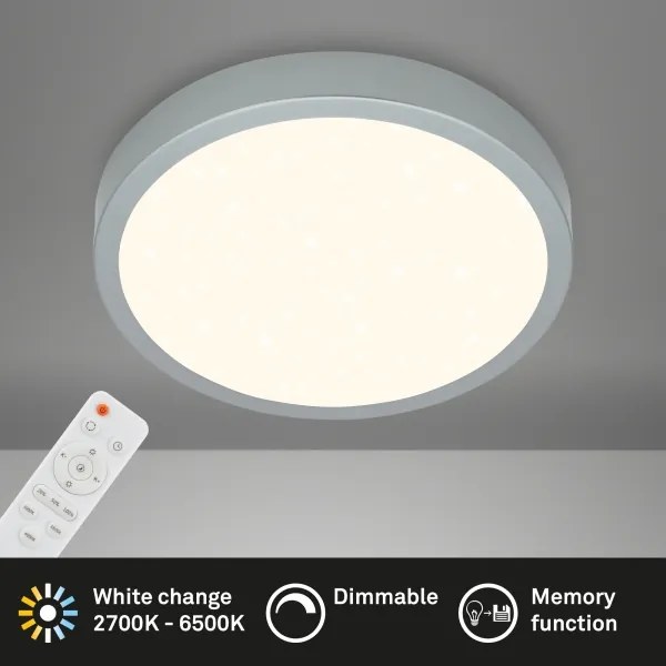Briloner 3704-014-LED Dimmelhető mennyezeti lámpa RUNA LED/22W/230V ezüst + távirányító