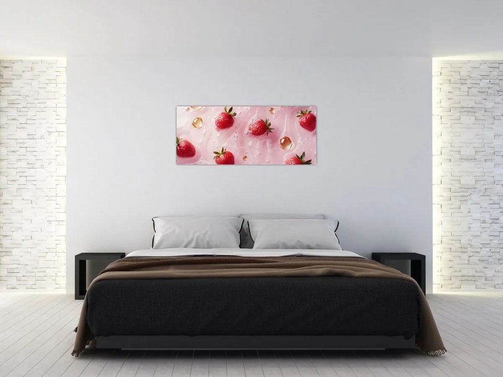 Kép - Eprek buborékokban (120x50 cm)
