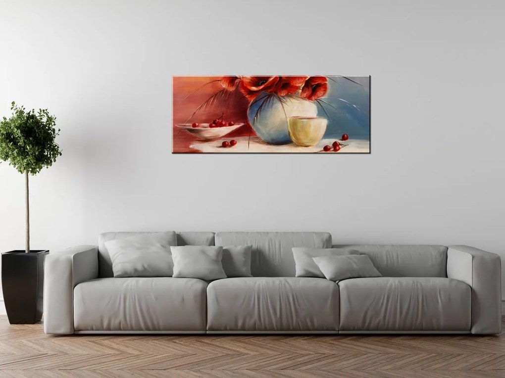 Gario Vászonkép Pipacs kompozíció Méret: 100 x 40 cm