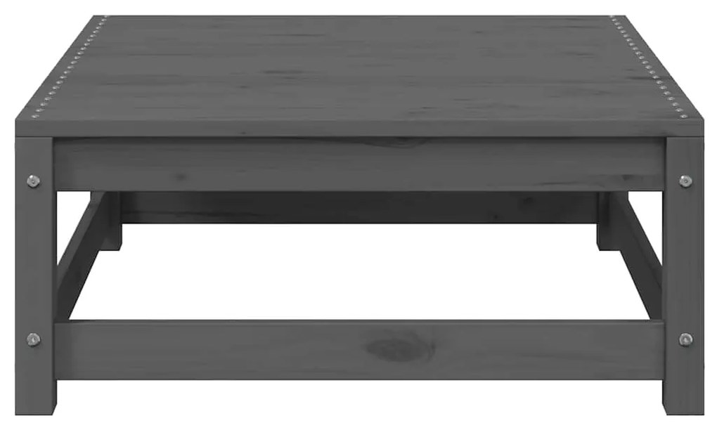 vidaXL szürke tömör fenyőfa kerti lábzsámoly párnával