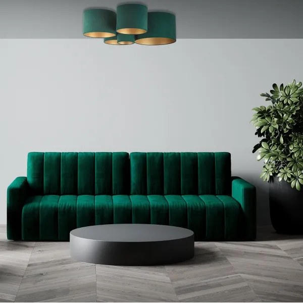 Duolla - Mennyezeti lámpa ROLLER PENTO 5xE27/60W/230V zöld/arany