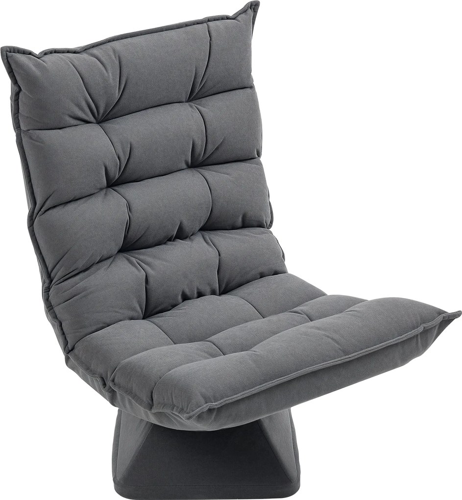HOMCOM Földi Szék Földi Kanapé Állítható Hátmasszázs, Forgatható Meditációs Szék Alappal, Párnázott Reclinerg, Lusta Kanapé a Nappaliba és Irodába, Sz