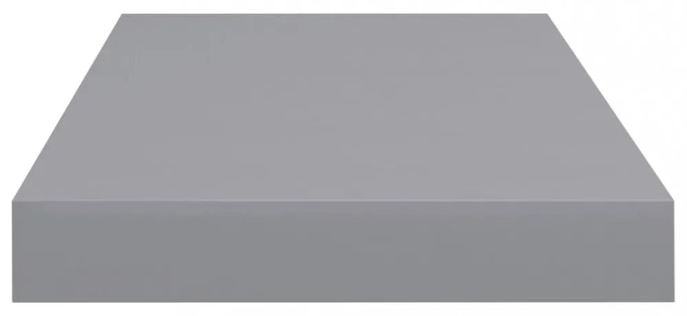 2 db szürke MDF fali polc 50 x 23 x 3,8 cm
