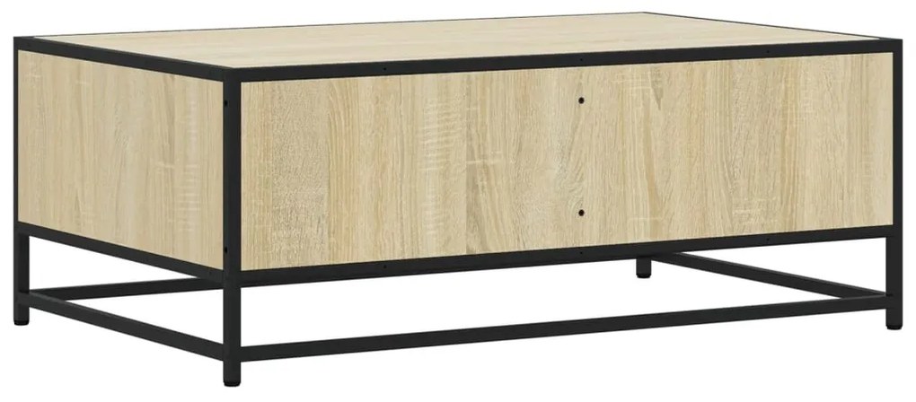 sonoma tölgy szerelt fa és fém dohányzóasztal 90 x 57 x 35 cm