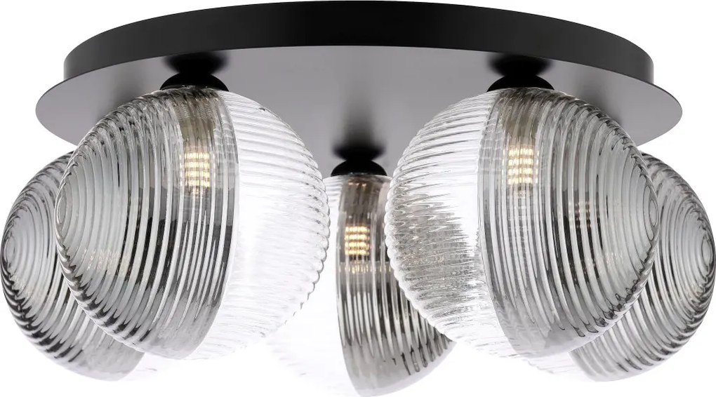 Dar Lighting modern mennyezeti lámpa foley matt fekete füstös darfol5422-19