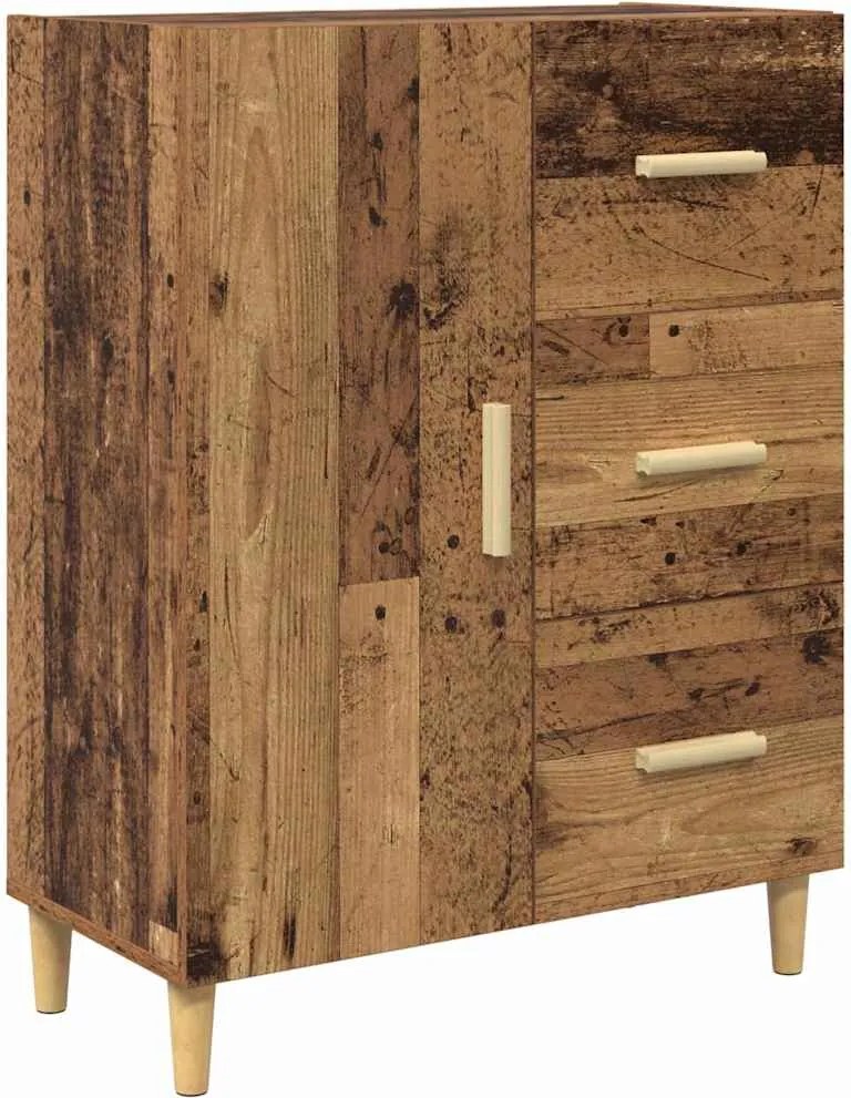 vidaXL Széf fiókkal Régi fa 34 x 69.5 x 90 cm Faanyag