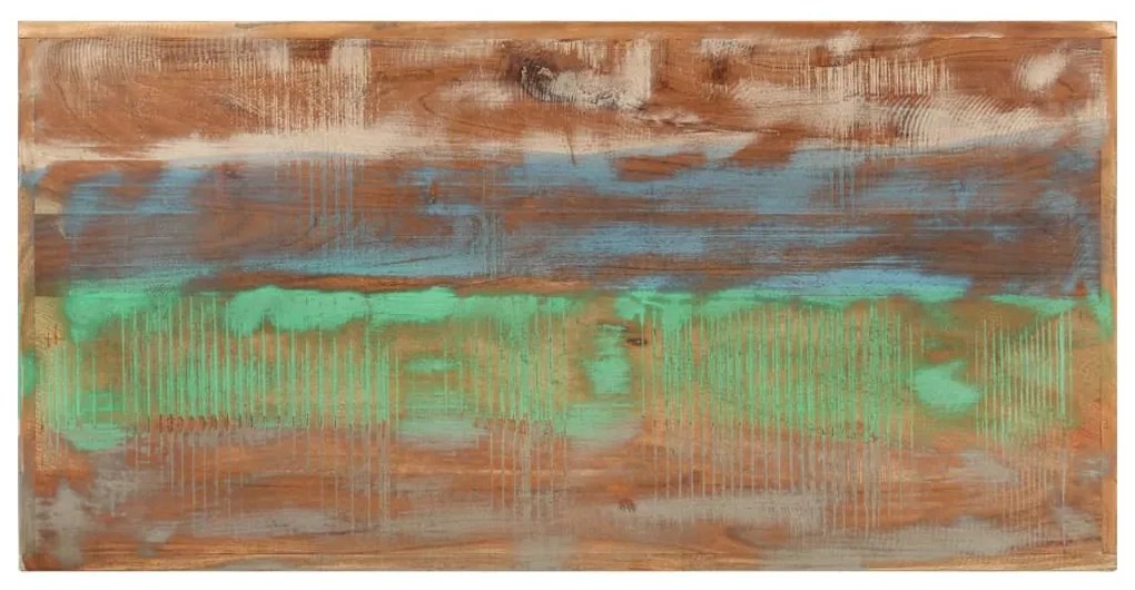 Tömör újrahasznosított fa és vas bárasztal 110 x 55 x 107 cm