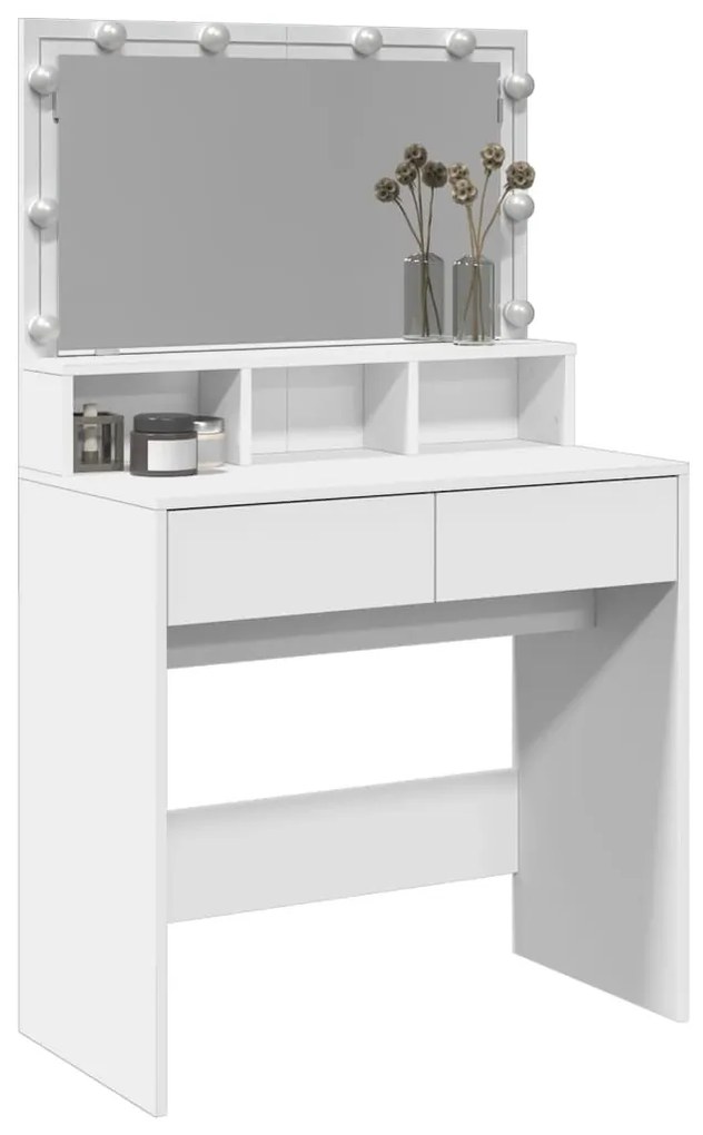 fehér fésülködőasztal LED-del 80 x 41 x 134,5 cm