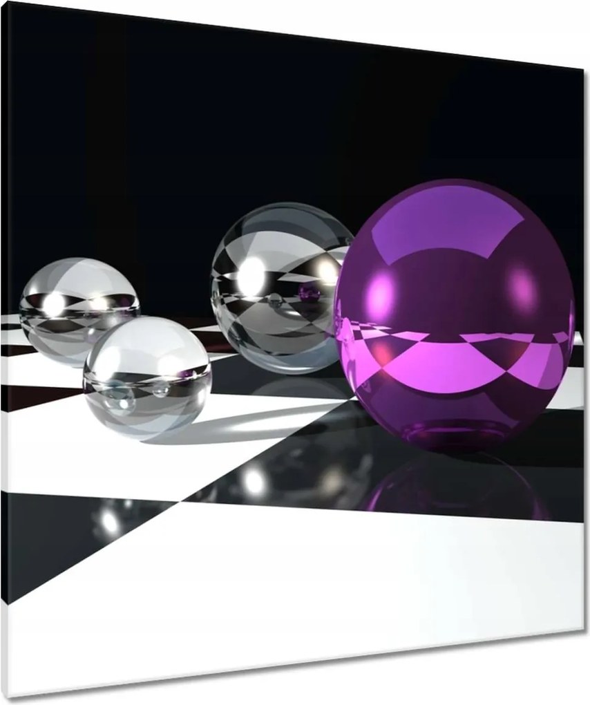 Vászonkép 80x80 Lila gömb a rácson