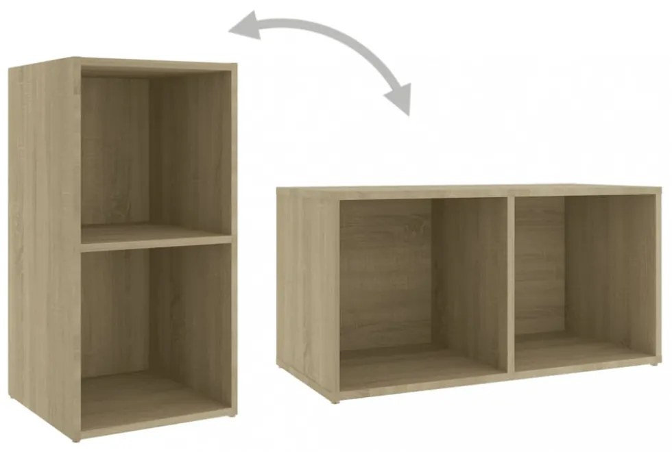 4 db sonoma tölgy színű szerelt fa TV-szekrény 72x35x36,5 cm