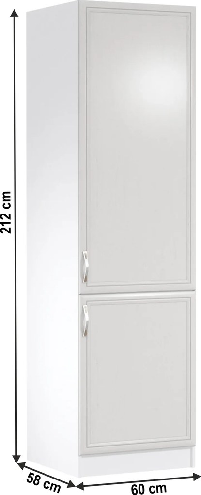 Hűtő beépítő konyhaszekrény D60ZL, jobbos, fehér/sosna Andersen, SICILIA