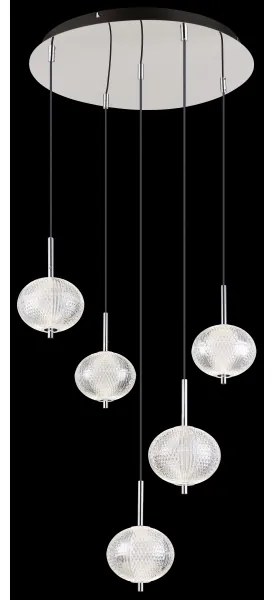 Globo 16042-5HC - LED Csillár zsinóron AIDA 5xLED/6,6W/230V 3000K/4500K/6500K