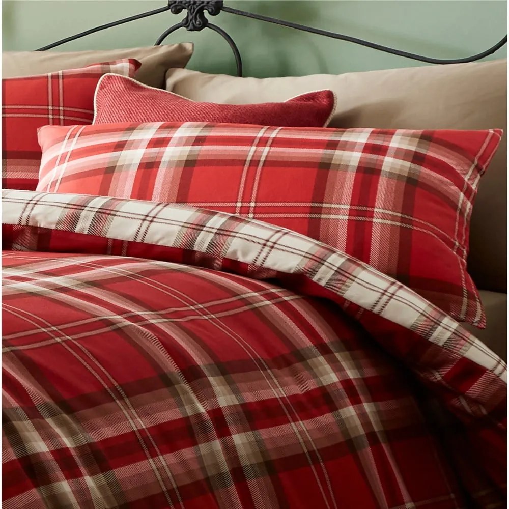 Kelso Red kétszemélyes piros ágyneműhuzat garnitúra, 200 x 200 cm - Catherine Lansfield