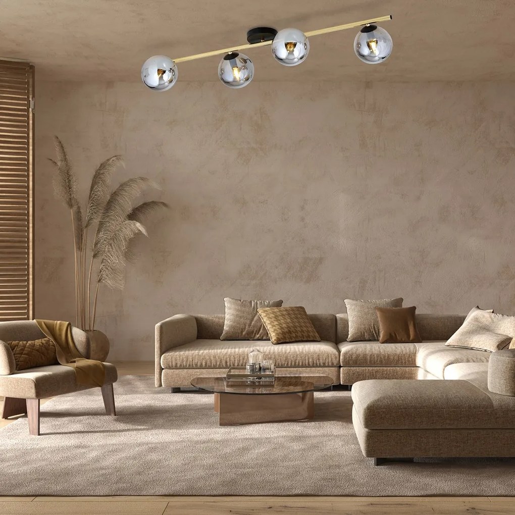 Emibig modern mennyezeti lámpa splendi fekete grafit arany emi1246/4