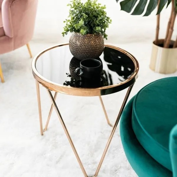 VALERO kisasztal rose gold rózsaszín/fekete