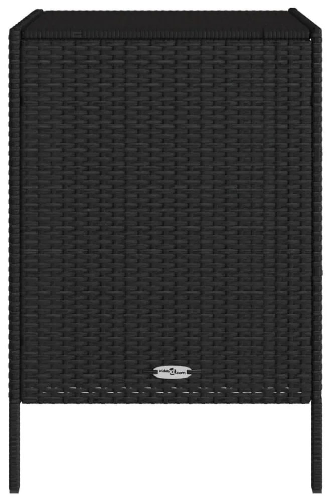 fekete polyrattan kerti tárolószekrény 55 x 59 x 80 cm