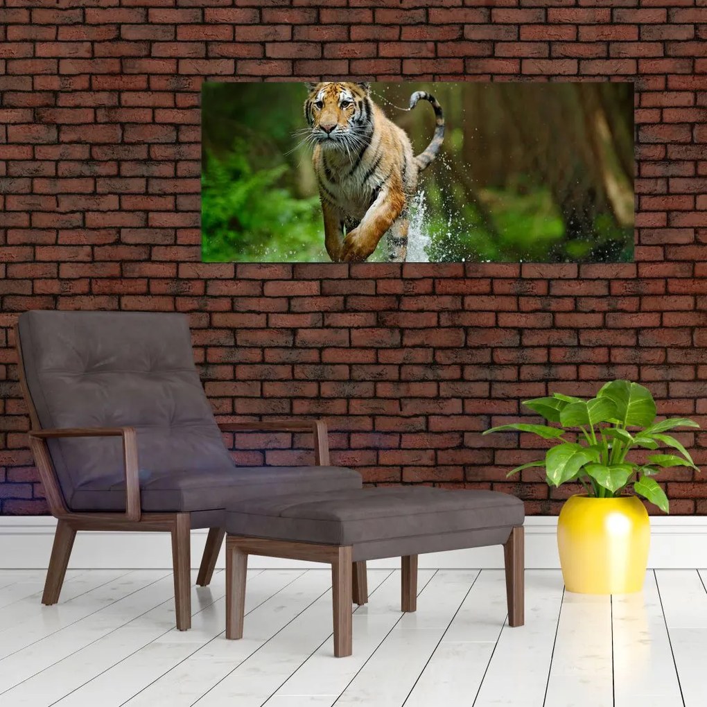 Futó tigris képe (120x50 cm)