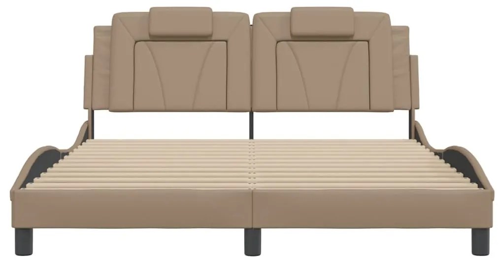 kávészínű ágykeret Viana LED-ekkel matrac nélkül 160 x 200 cm