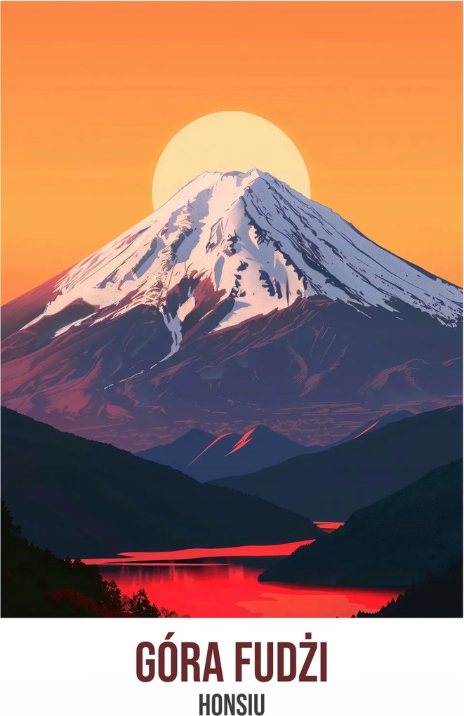 Poszter 53x81cm Fudzsi-hegy, Honsú